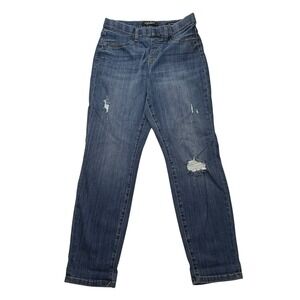 Judy Blue Jeans  Womens 11/30 Blue Denim Boyfriend Fit Distressed Medium Wash